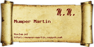 Mumper Martin névjegykártya